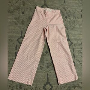 Frank & Eileen Pink Striped Wide Leg Pants Size 4